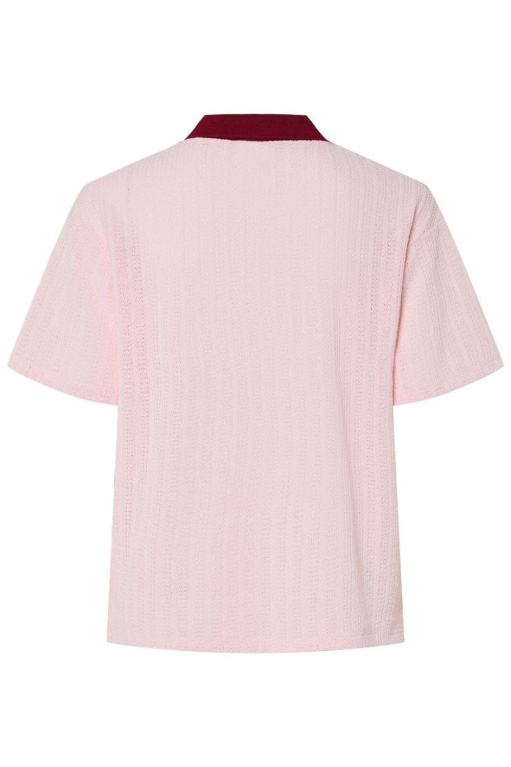 Pieces - Pcalysia Ss Oversized Polo - 4863289 Pink Tulle Rhubarb