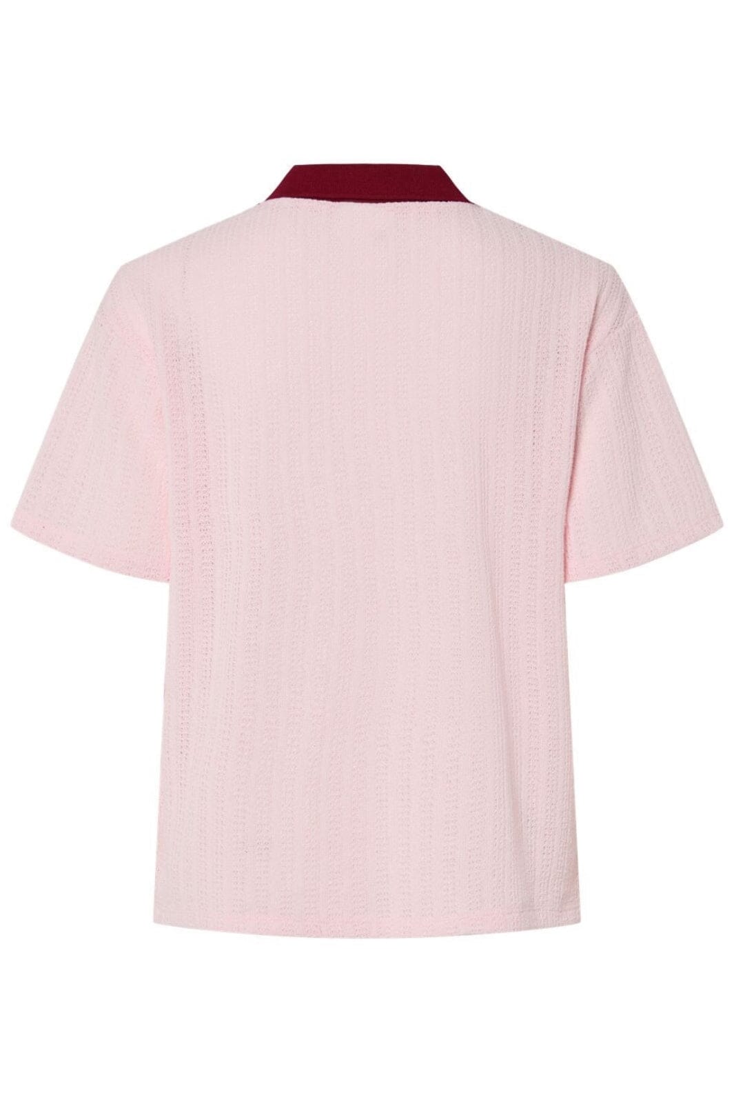 Pieces - Pcalysia Ss Oversized Polo - 4863289 Pink Tulle Rhubarb