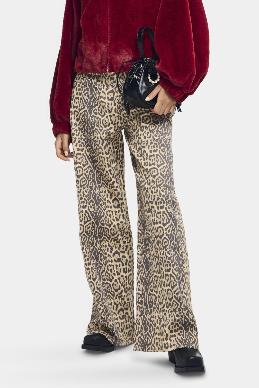 Pieces - Pcfia Wide Denim Pants Fsy - 4747658 Black Leo