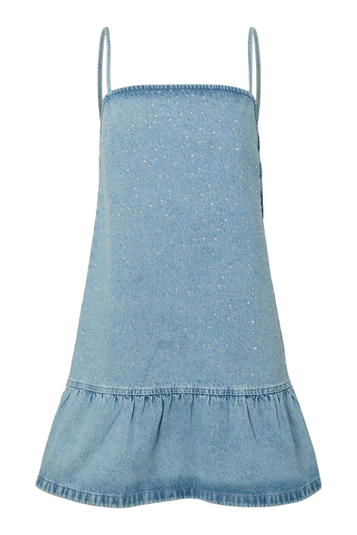 Pieces - Pcnoel Short Slip Denim Dress Fsy - 4936547 Light Blue Denim Rhine Stones
