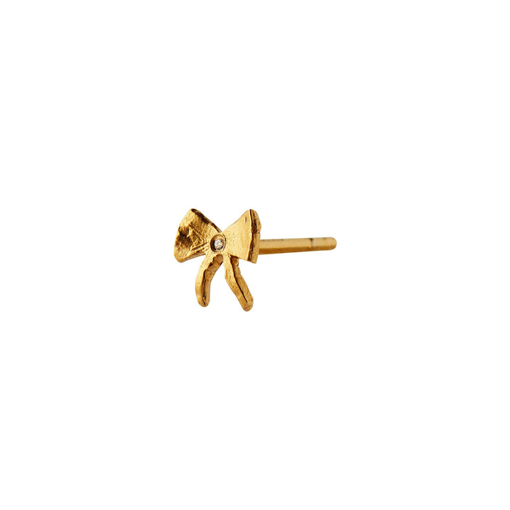 Stine A - Petit Bow Earring With Stone - Single - 1344-02-S