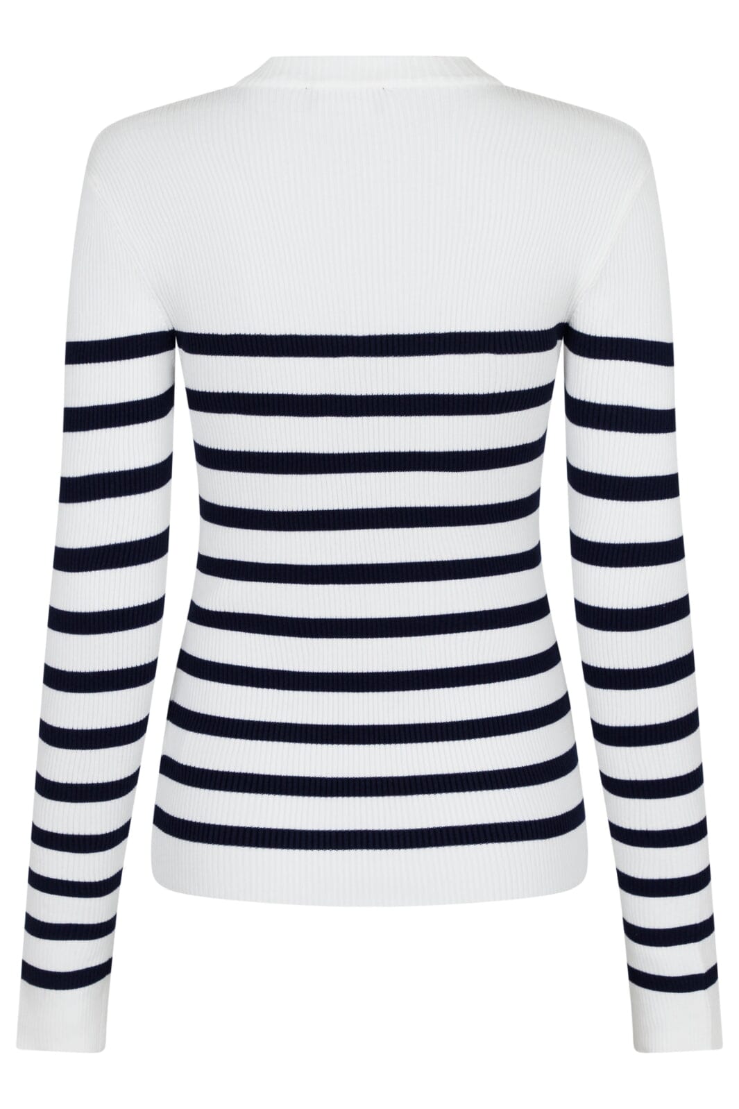 Valentin Studio - Gold Button Knit Blouse - Navy Stripe