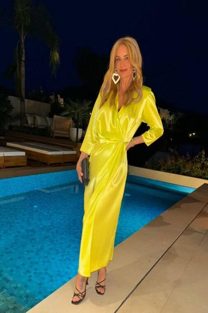 Valentin Studio - Star long dress - Lime#30