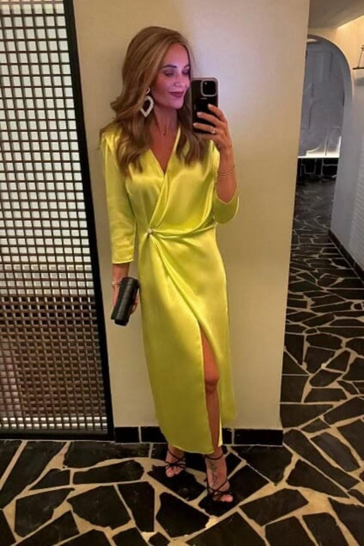 Valentin Studio - Star long dress - Lime#30