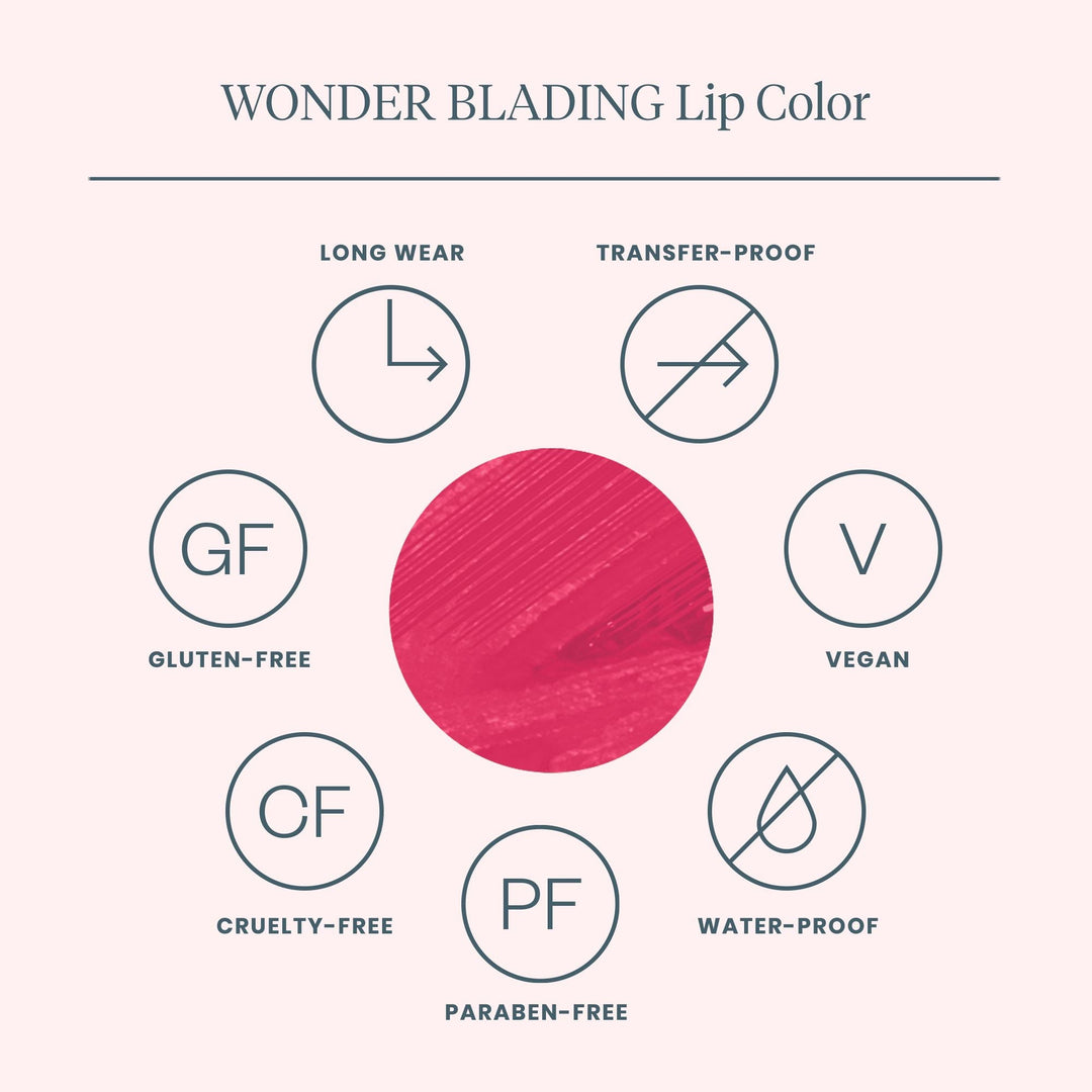 Wonderskin - Wonder Blading Lip Stain Kit - Sweetheart Hot Pink
