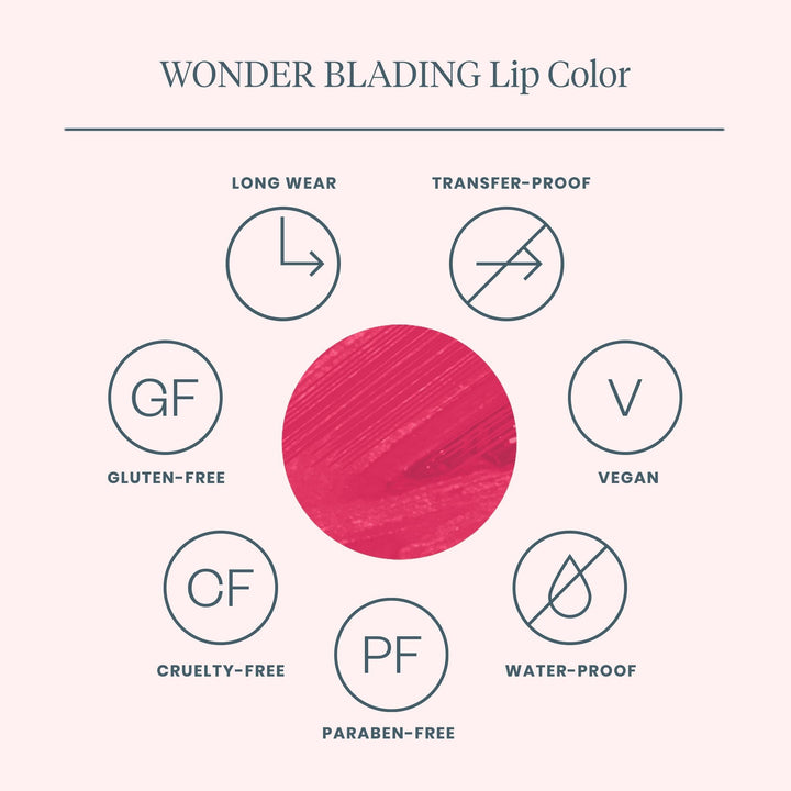 Wonderskin - Wonder Blading Lip Stain Kit - Sweetheart Hot Pink