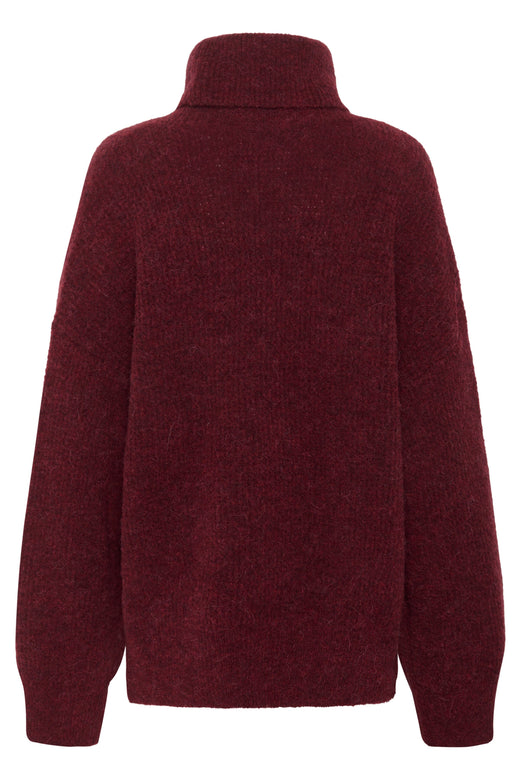 Gestuz - Alphagz Rollneck 10909446 - 107340 - Blood Red Mélange Strikbluser 