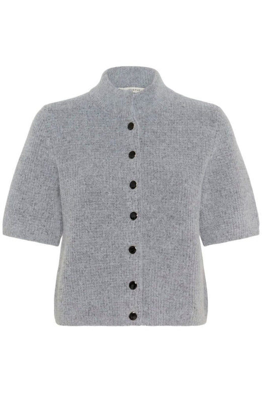 Gestuz - Alphagz Ss Short Cardigan 10909816 - 1442061 - Pearl Blue Melange Cardigans 