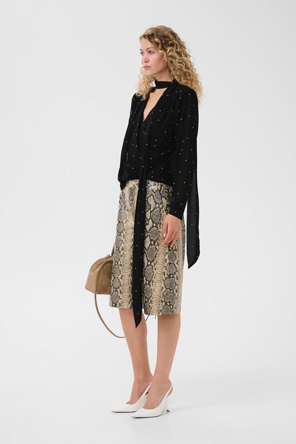 Gestuz - Gzallis Snake Shorts 10911123 - 109237 - Pale Khaki Snake Shorts 