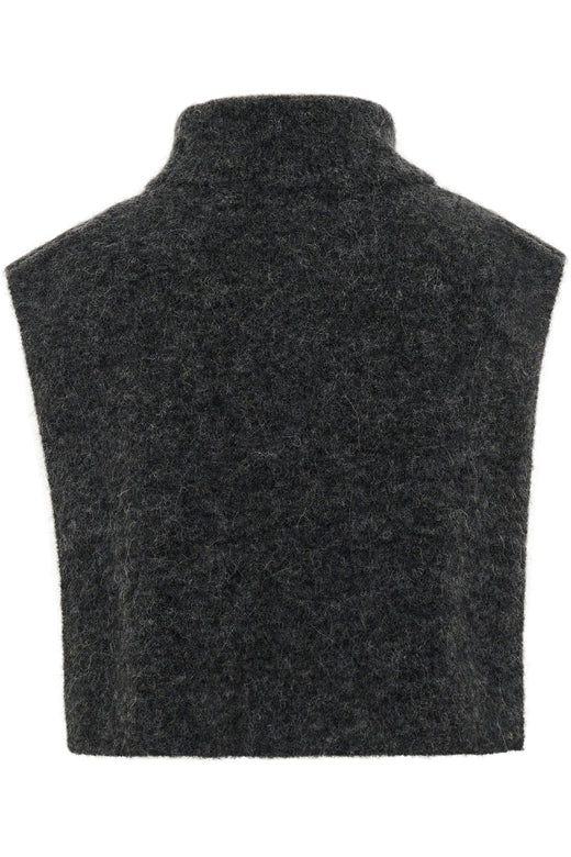 Gestuz - Gzalpha Open-Side Rollneck 10910452 - 106286 - Charcoal Melange Toppe 