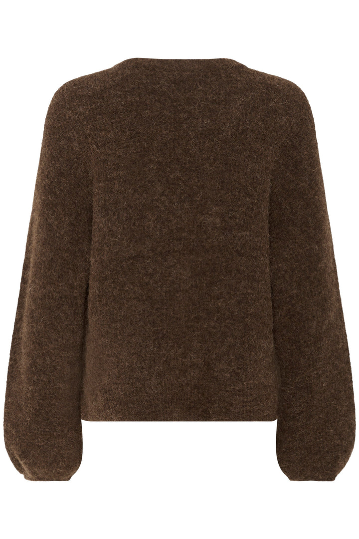 Gestuz - Gzalpha Slit Pullover 10910590 - 108310 - Buff Mélange Strikbluser 