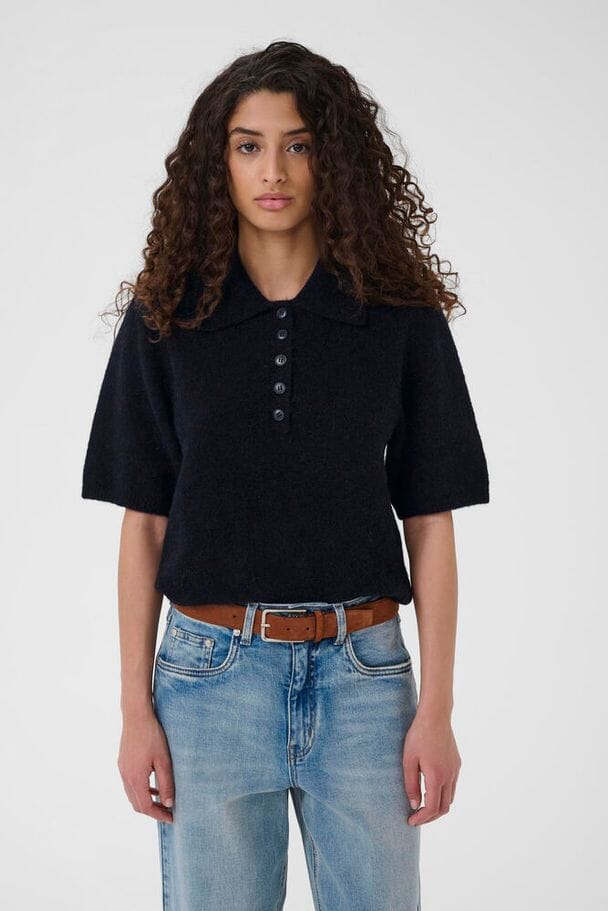 Gestuz - Gzalpha Ss Polo Pullover 10910852 - 108935 - Skycaptain Mélange Strikbluser 