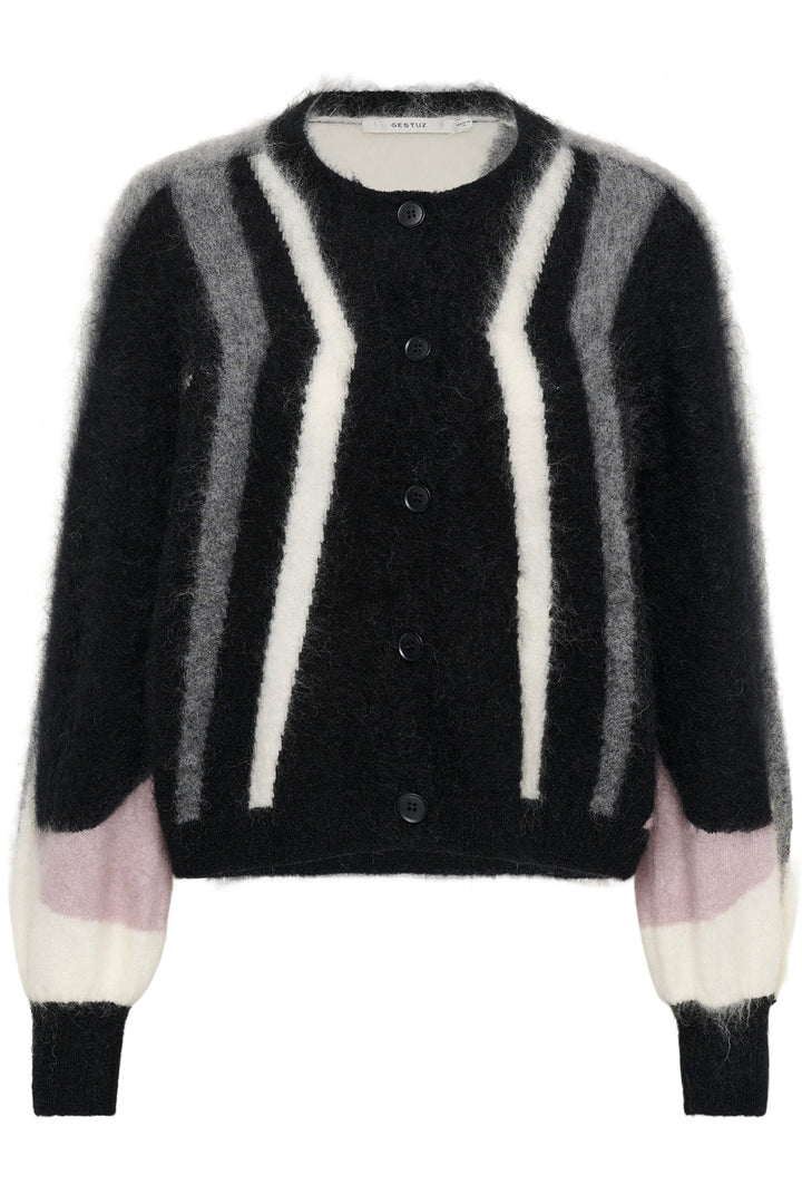 Gestuz - Gzdebbie Multi Cardigan 10911645 - 1000039 - Black/Off White/Grey/Quail Cardigans 