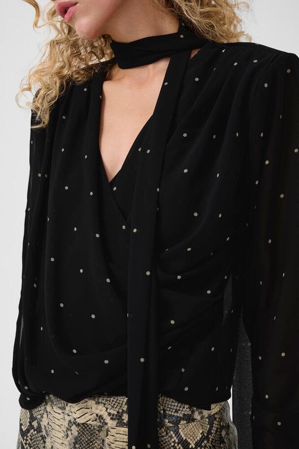 Gestuz - Gzdorthie P Blouse 10911034 - 109160 - Khaki Dot Bluser 