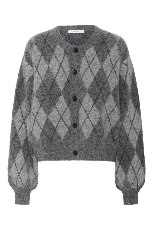 Gestuz - Gzsasi Cardigan 10910660 - 108584 - Check Dark Grey/Grey/Blue Comb Cardigans 