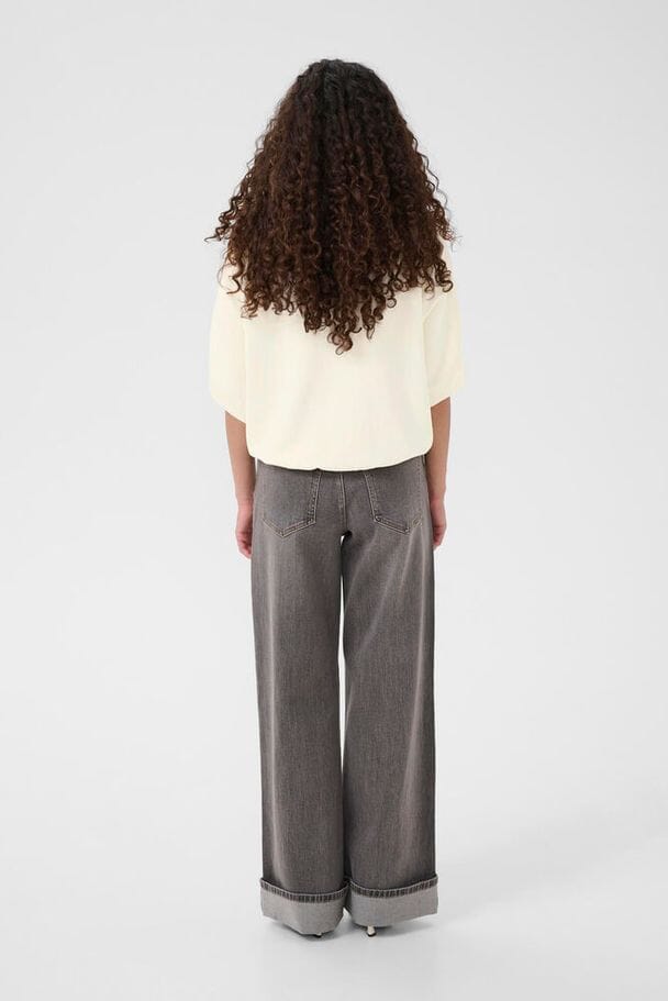 Gestuz - Gztalla Ss Polo Pullover 10910940 - 110103 - Egret Strikbluser 