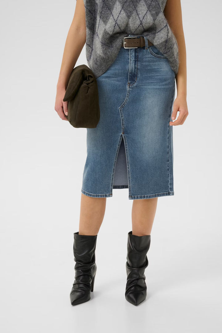 Gestuz - Gzviva Pencil Skirt 10910730 - 108303 - Vintage Blue Denim Nederdele 