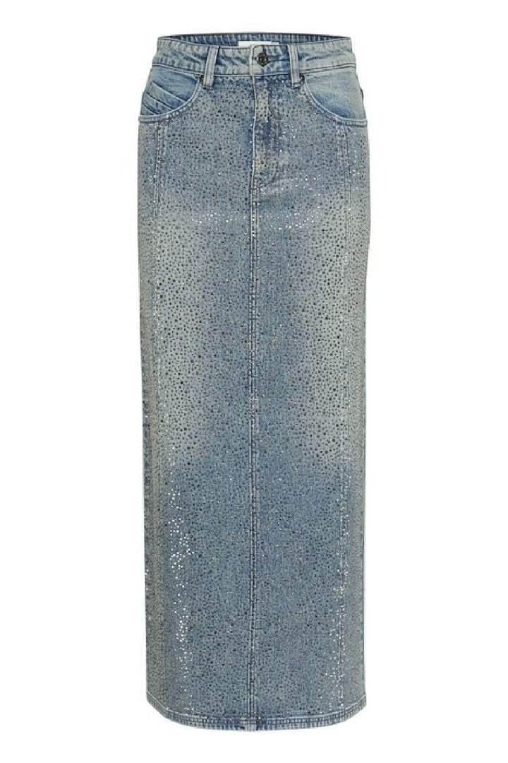 Gestuz - Gzzorah Long Skirt - 104609 Mid Blue Washed