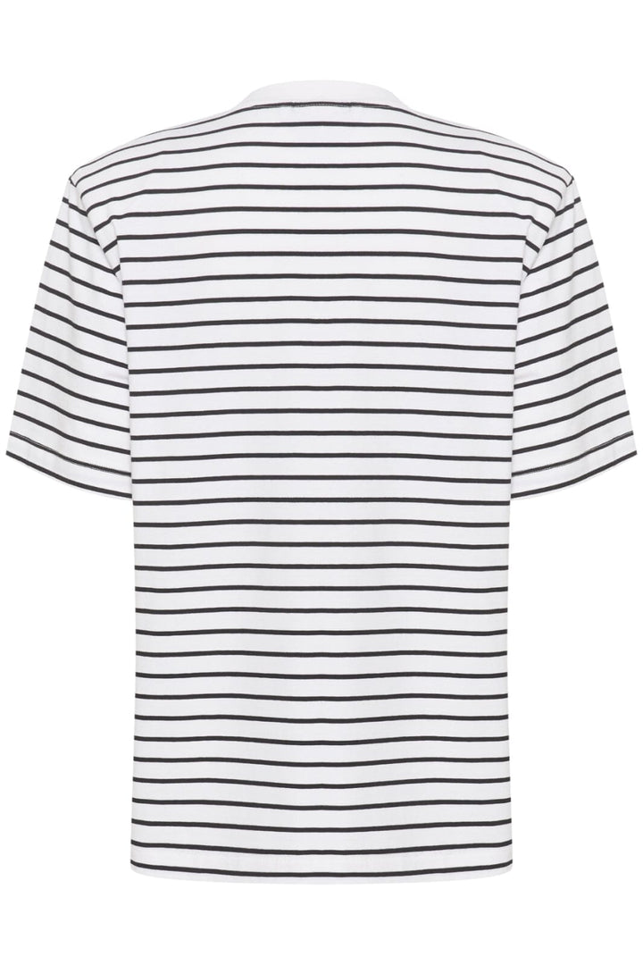 Gestuz - Samurillygz Striped Tee - 106159 White Black Stripe T-shirts 