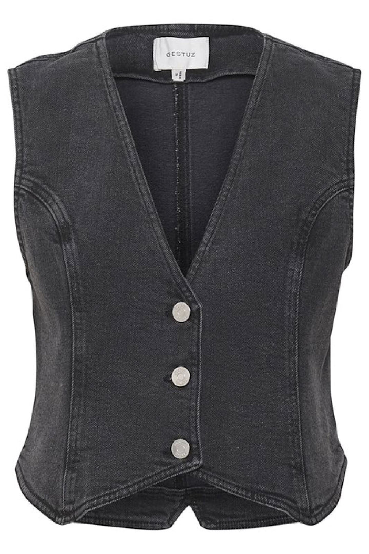 Gestuz - SiwGZ short waistcoat - Washed black