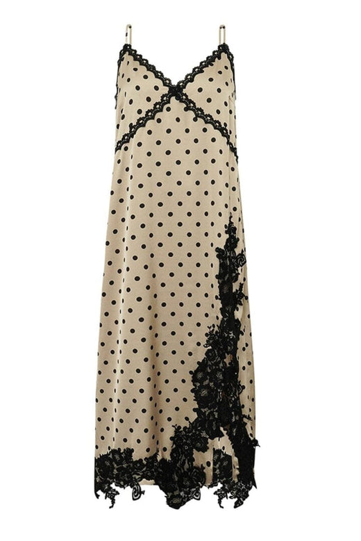 Gossia - Dahliago Mi Dress G3010 - Latte Black Dots