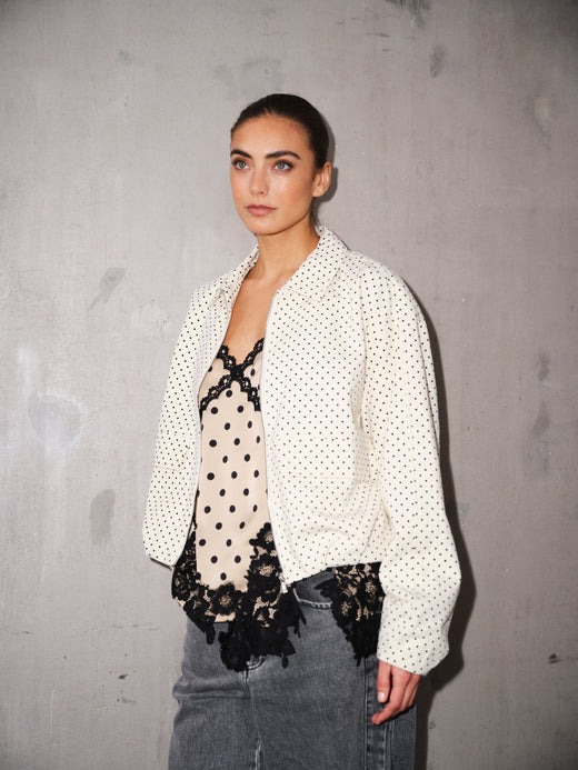Gossia - Dovego Jacket G2956 - Creme Black Dots Jakker 