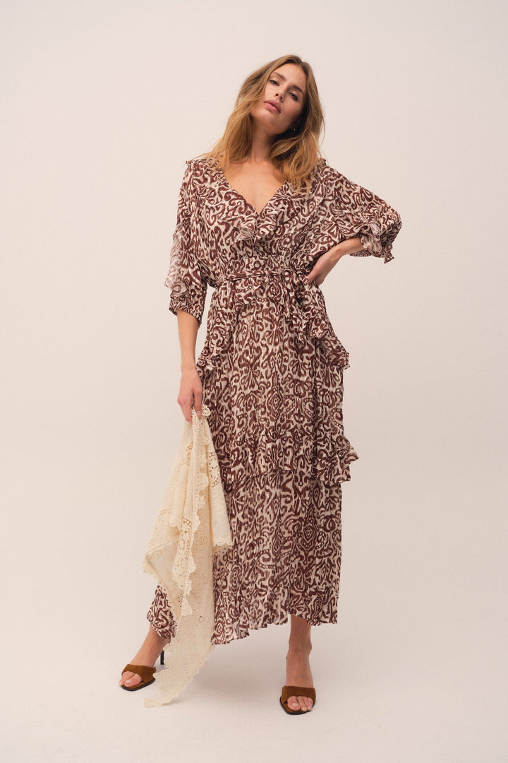 Gossia - Liago Dress G2916 - Brown Ikat Kjoler 