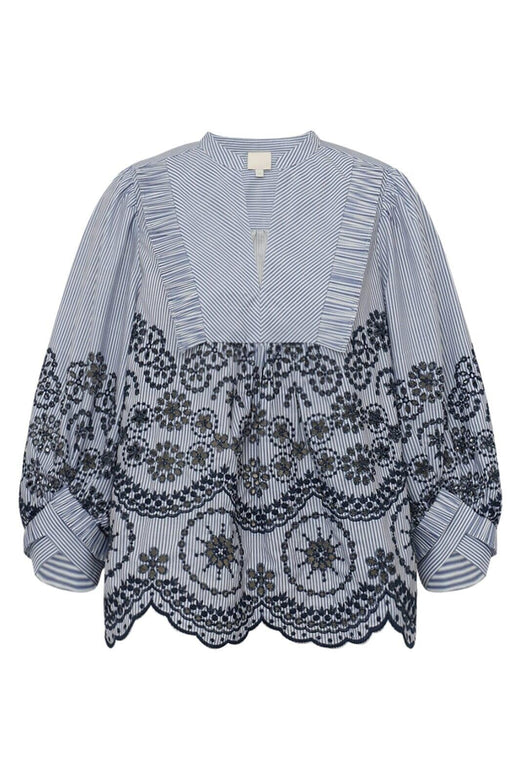 Gossia - Meego Cao Blouse G2848 - Blue Stripes Bluser 