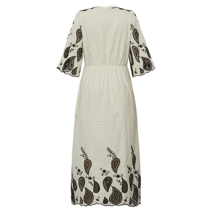 Gossia - Safinago Dress G2842 - Creme - Brown Kjoler 