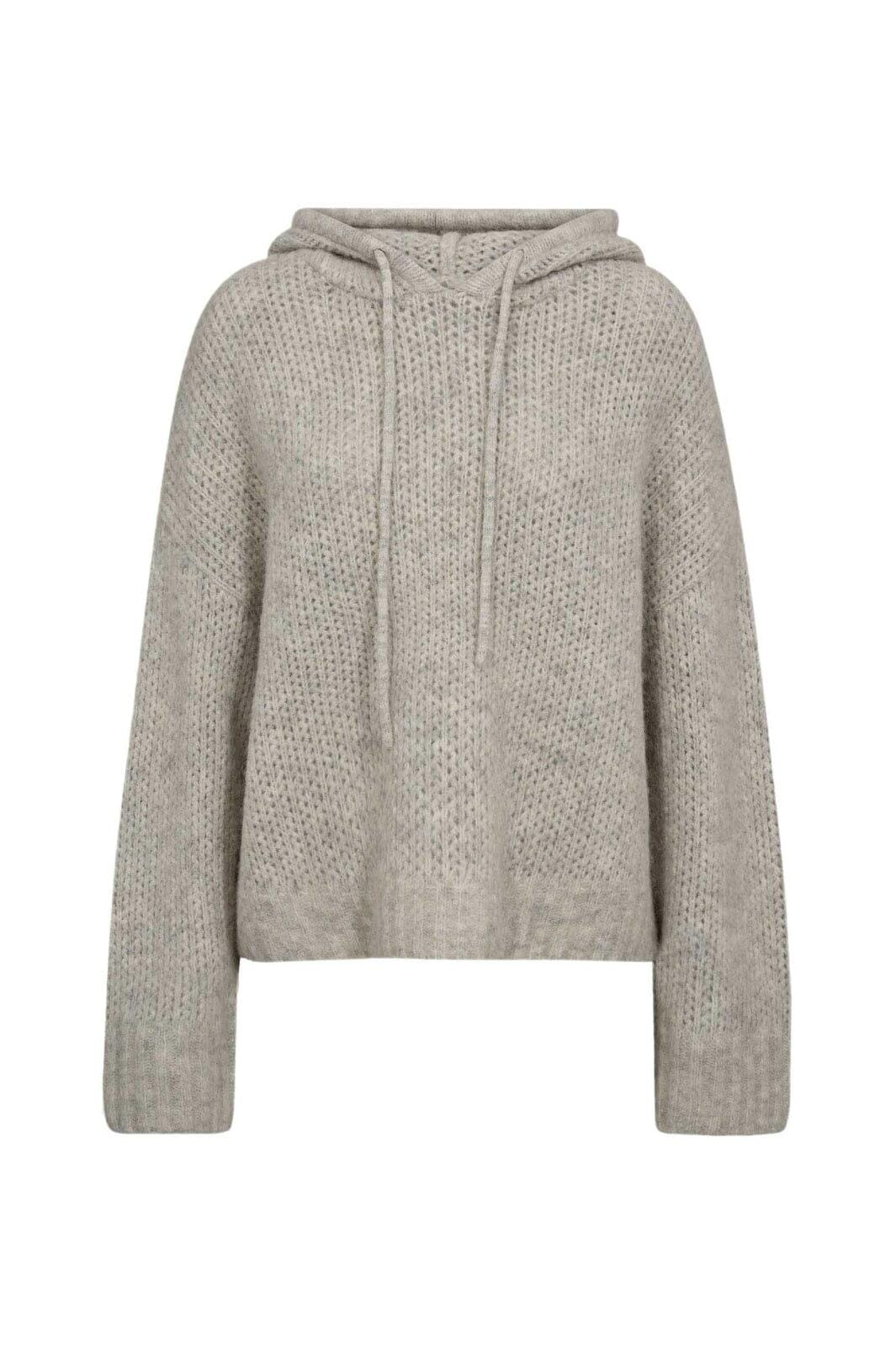 Gossia - Sanago Hoodie Jumper G2761 - Light Grey Melange Strikbluser 