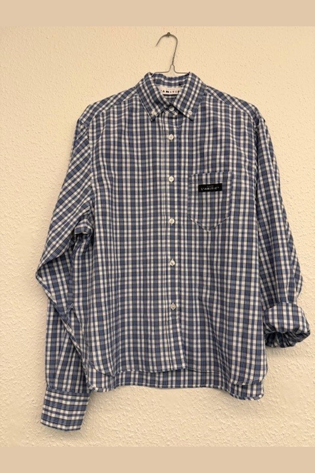 Haute L'Amitié - Button Down Mini Check Shirt HL10719 - Off-White/ Pale Blue