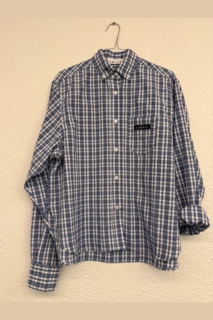 Haute L'Amitié - Button Down Mini Check Shirt HL10719 - Off-White/ Pale Blue