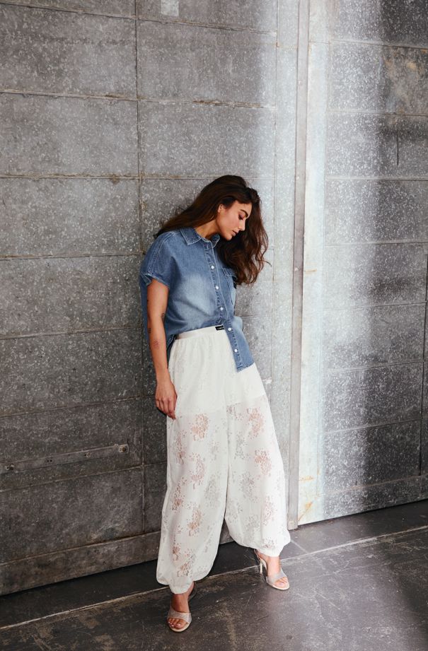 Haute L'Amitié - Denim Ns Logo Shirt HL10593 - Used Denim Skjorter 