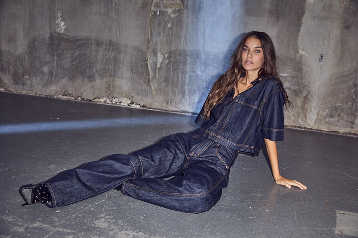 Haute L'Amitié - Drew Denim Top Unwashed HL10556 - Unwashed Denim Skjorter 