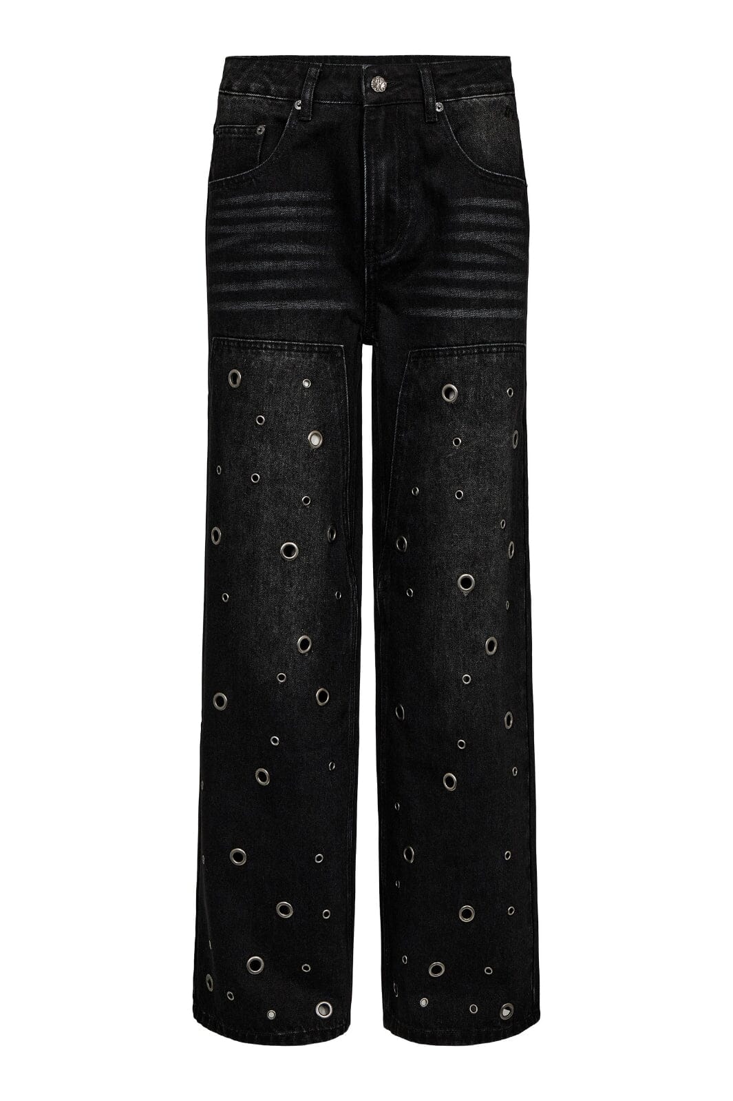 Haute L'Amitié - Eyelet Patch Jeans HL10337 - Black Jeans 