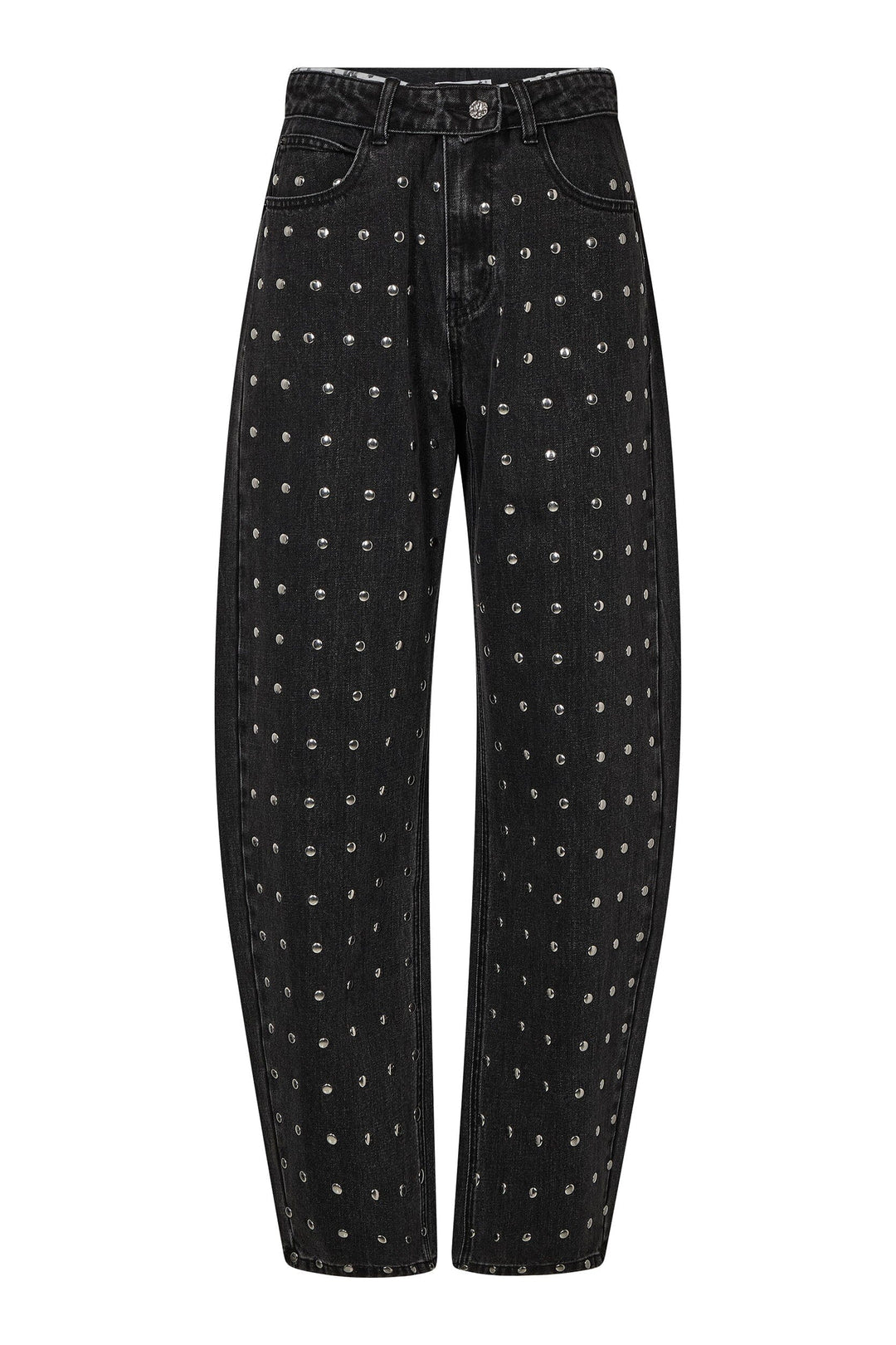 Haute L'Amitié - Flip Waist Rivet Jeans Hl10838 - Black Jeans 
