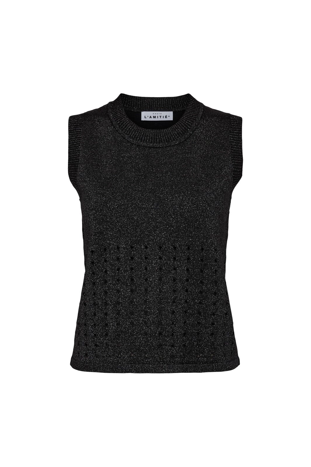 Haute L'Amitié - Hole Lurex Knit Top HL10397 - Black