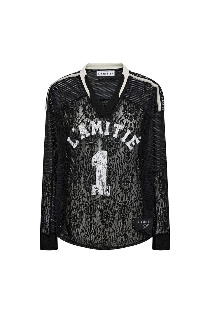 Haute L'Amitié - Lace Football V- Blouse HL10468 - Black