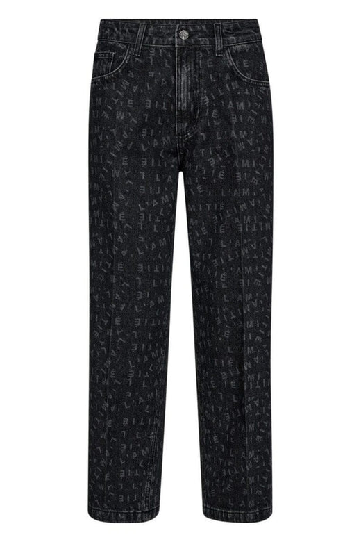 Haute L'Amitié - L'Amitié Crop Logo Jeans HL10020 - Black