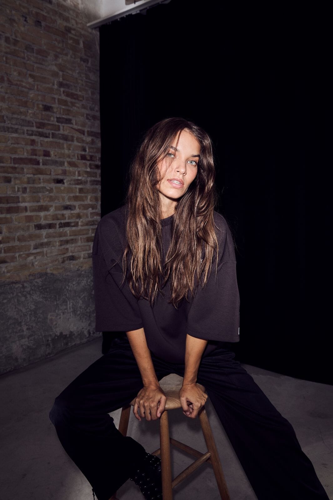 Haute L'Amitié - Maxi Split Ss Logo Sweat HL10461 - Antracit Sweatshirts 