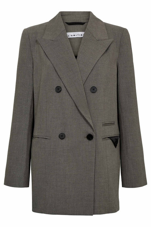 Haute L'Amitié - Nicole Low Triangle Blazer HL10368 - Beige Melangé Blazere 