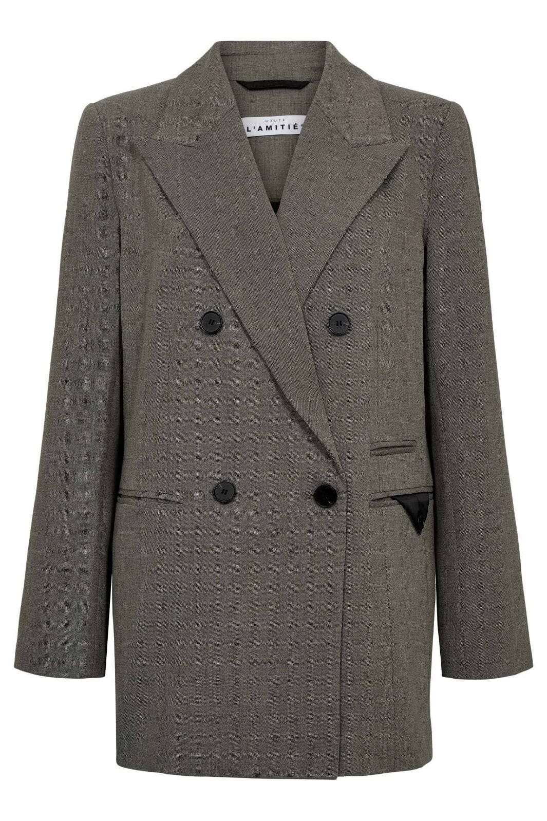 Haute L'Amitié - Nicole Low Triangle Blazer HL10368 - Beige Melangé Blazere 