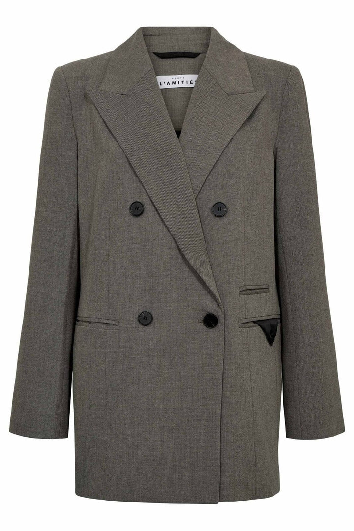 Haute L'Amitié - Nicole Low Triangle Blazer HL10368 - Beige Melangé Blazere 