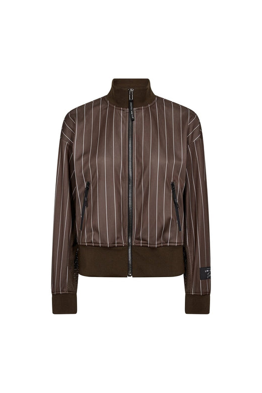 Haute L'Amitié - Pin Stripe Zip Sweat HL10542 - Mocca