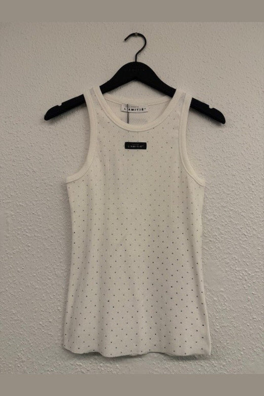 Haute L'Amitié - Rib Badge Stone Tank HL10707 - Off-White