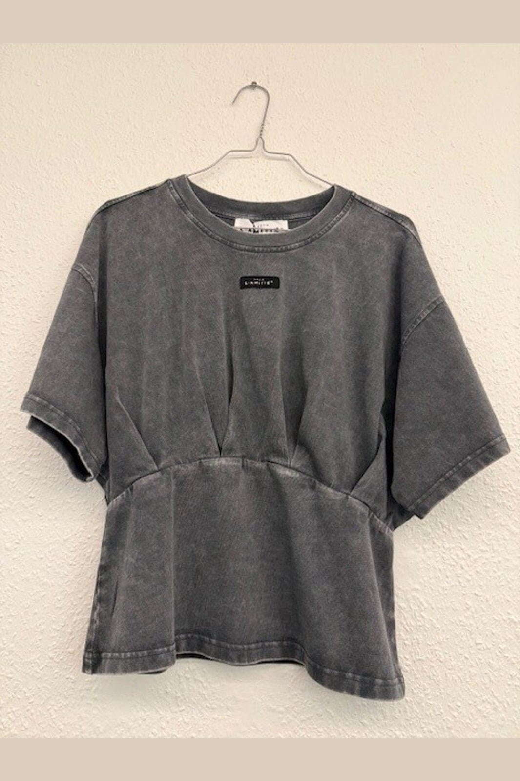 Haute L'Amitié - Romie Acid Pleat Tee HL10693 - Black Acid Wash