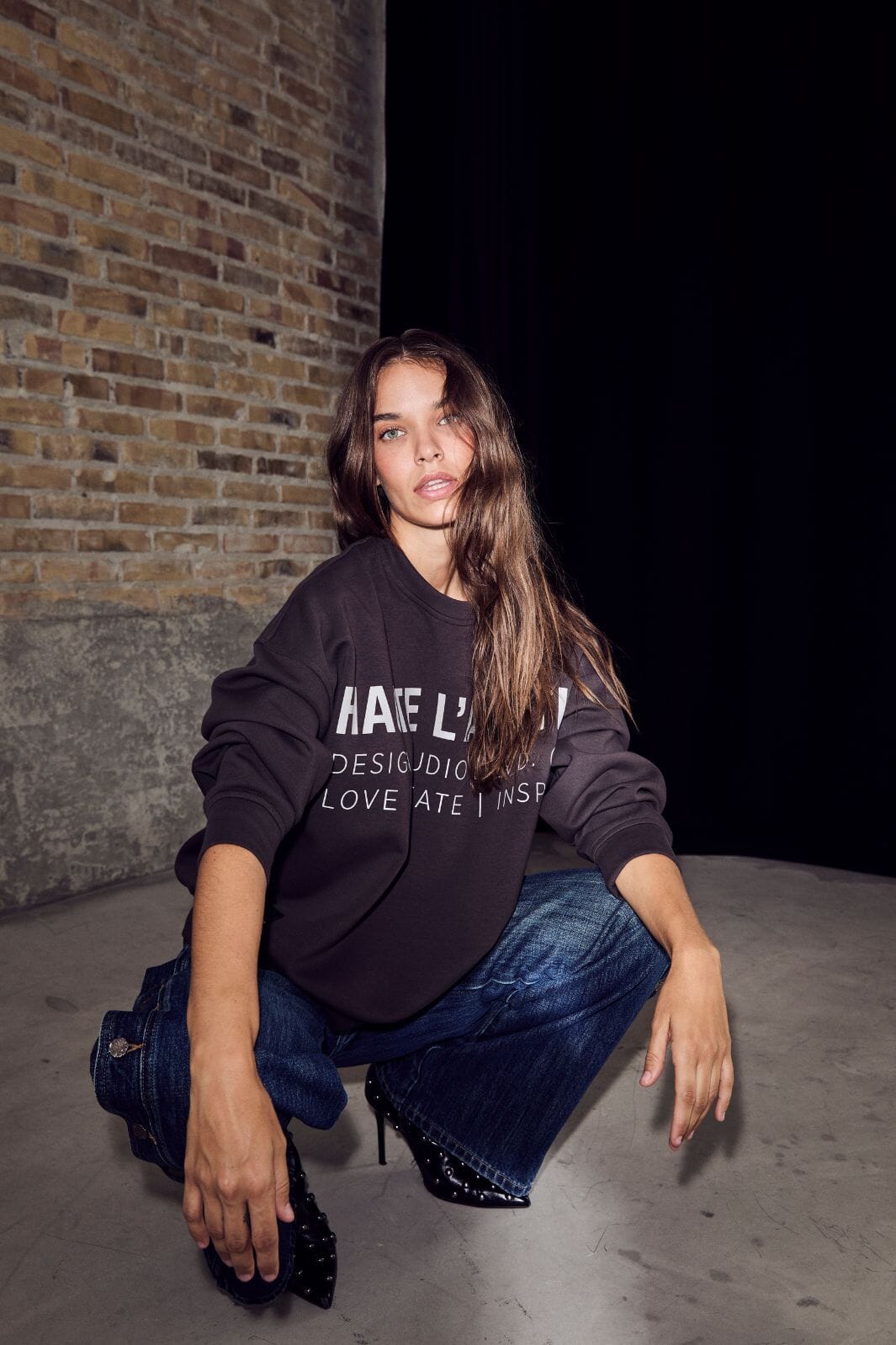 Haute L'Amitié - Studio Logo Sweat HL10446 - Antracit Sweatshirts 