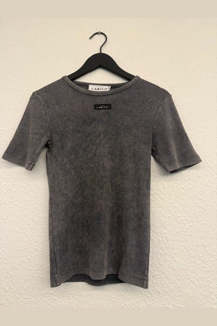 Haute L'Amitié - Vintage Acid Rib Tee HL10749 - Black Acid Wash