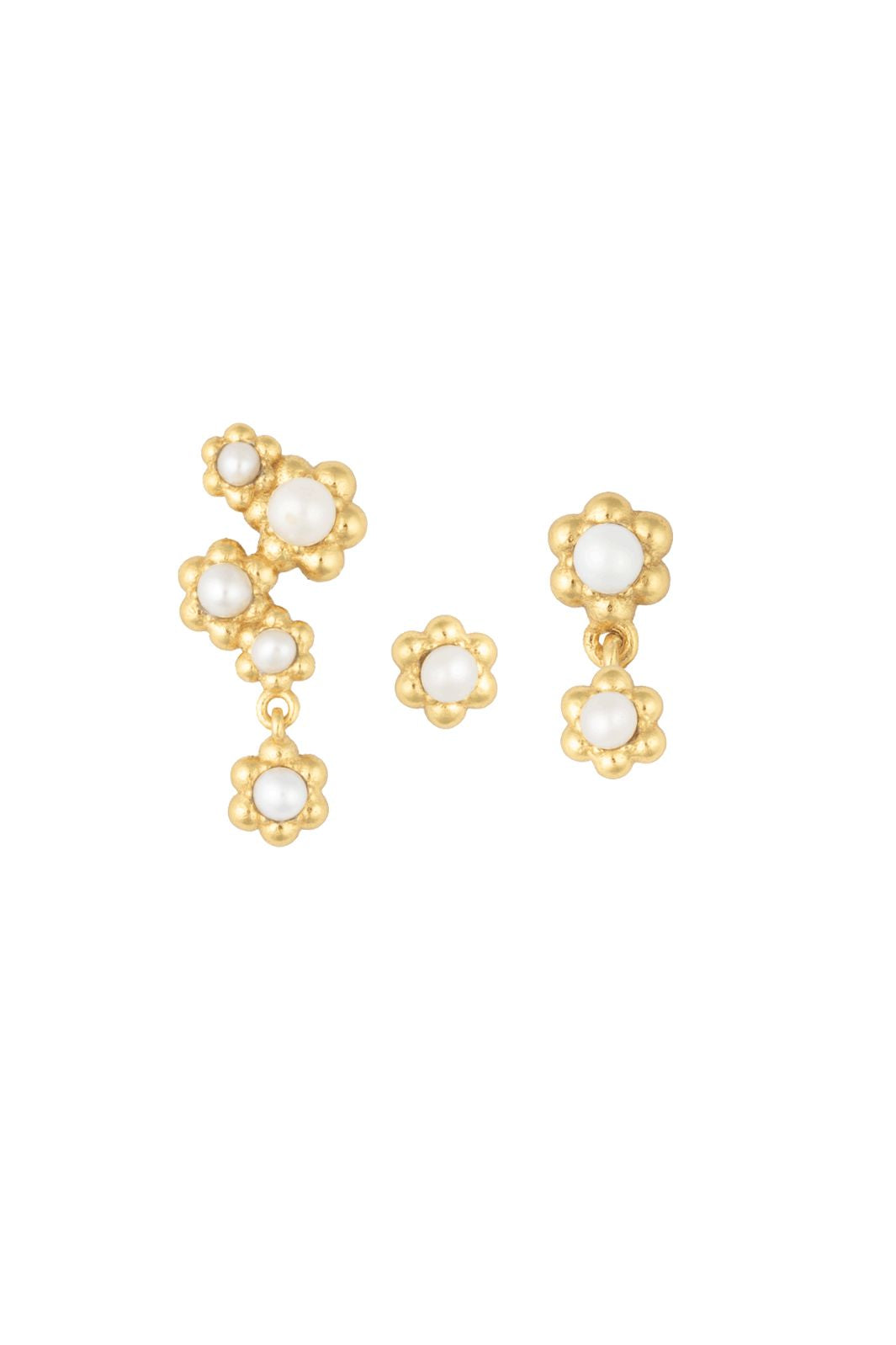 House Of Vincent - Venus Bloom Earrings VJ246-UEG - White - Gilded