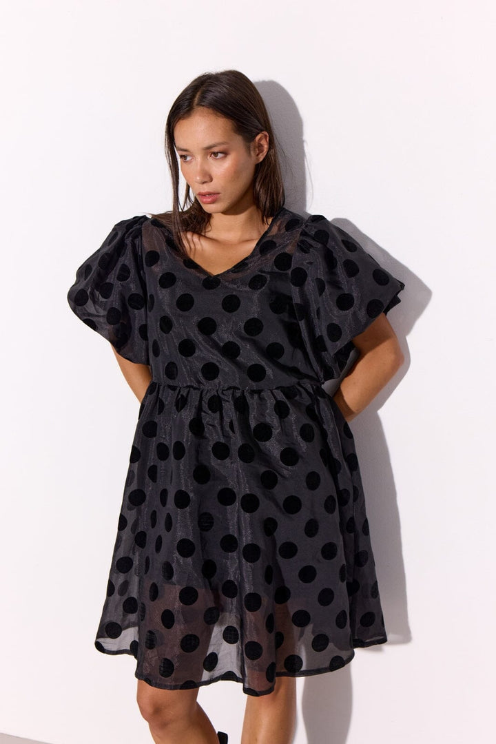 Hunkøn - Bobby Dress 25637 - Black W/Dots